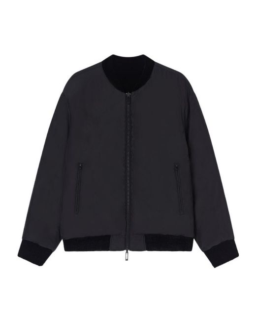 Emporio Armani Black Zip-Up Reversible Bomber Jacket for men