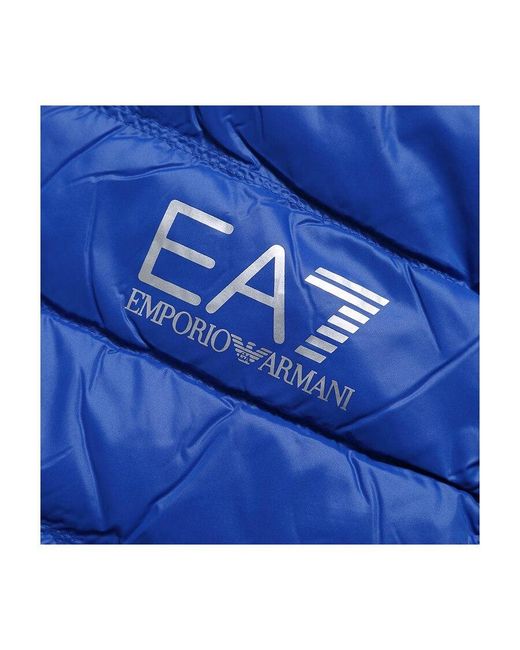 EA7 Blue Waistcoat Quilted Down Jacket for men