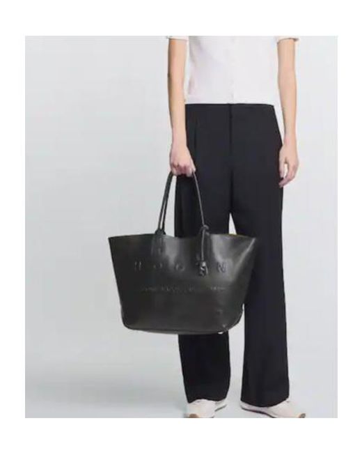 Hogan Black Address Medium Shopping Bag