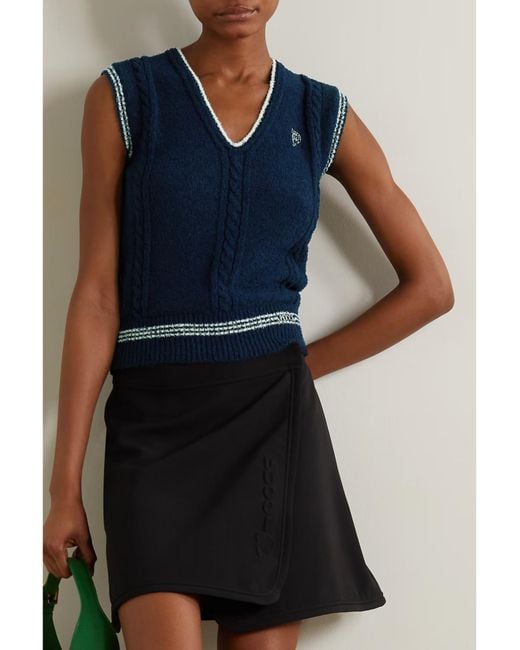 Emilio Pucci Blue V-Neck Knitted Vest