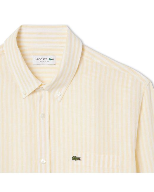 Lacoste Natural Long Sleeve Patterned Shirt for men