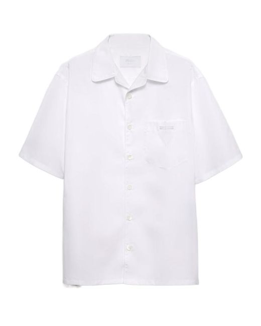 Prada White Short-Sleeved Button-Up Shirt for men