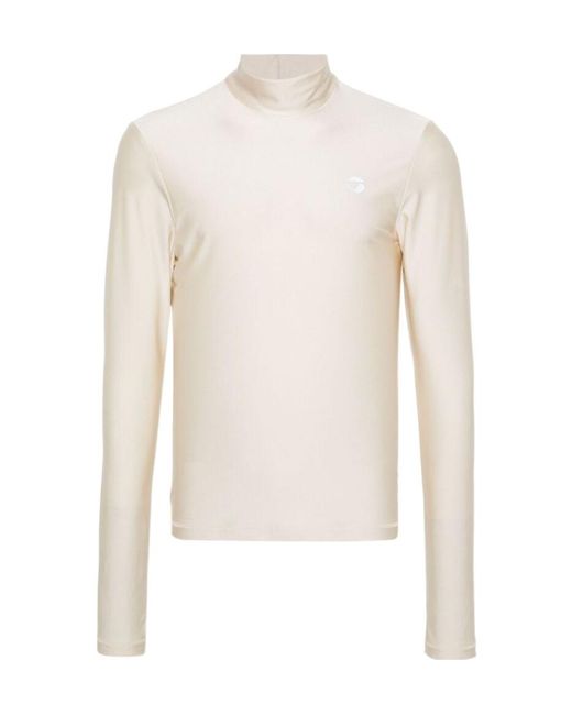 Coperni White Stand-Collar Long-Sleeved Knitted Pullover for men
