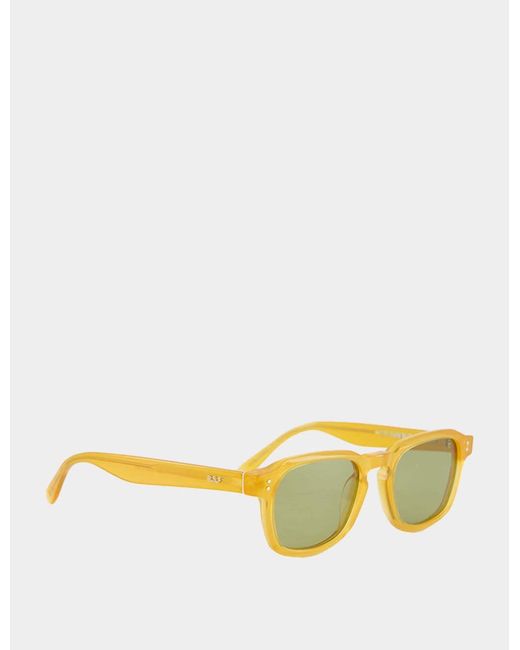 Retrosuperfuture Yellow Square Acetate Sunglasses for men
