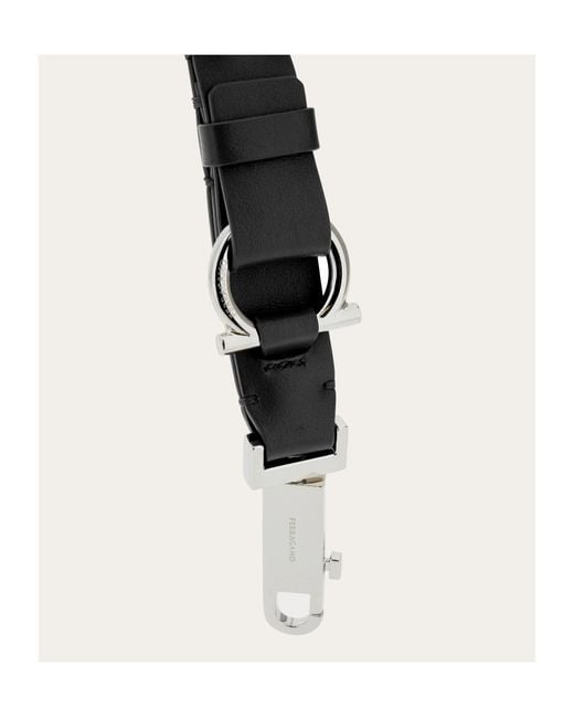 Ferragamo White Ferragamo Logo Engraved Keyring for men
