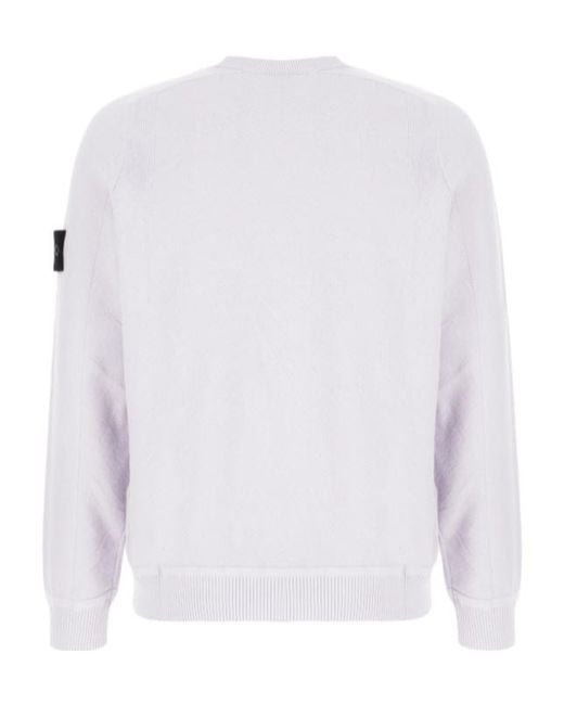Stone Island White Logo Patch Sweater for men
