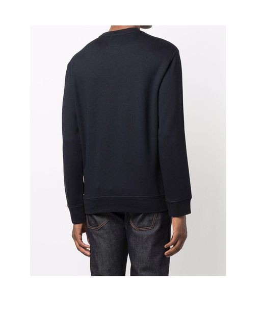 Emporio Armani Blue Logo Printed Crewneck Sweatshirt for men
