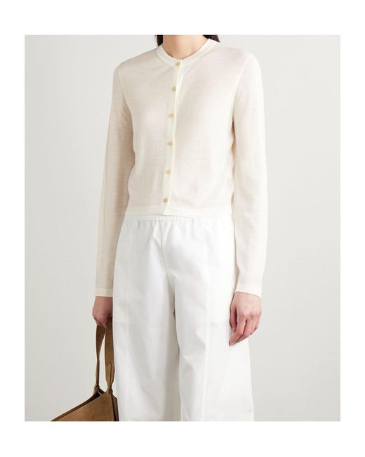 Khaite White Long-Sleeved Knitted Shirt