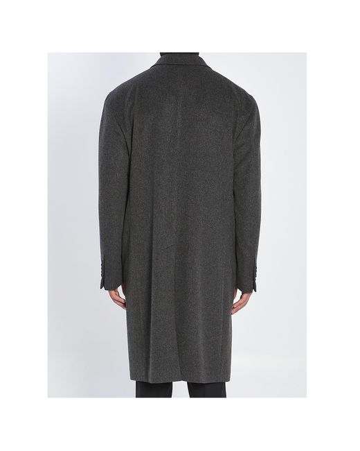 Tagliatore Gray Double-Breasted Tailored Coat for men