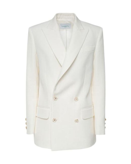 Casablanca White Long-Sleeved Suit Jacket