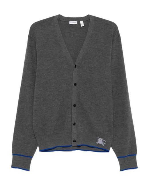 Burberry Gray Equestrian Knight Cardigan for men