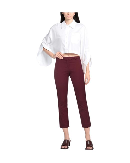 Max Mara Purple High-Waisted Bootcut Cropped Trousers