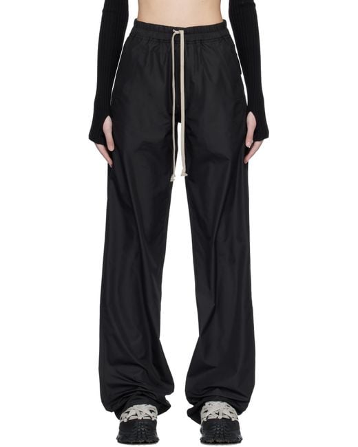 Moncler Black Moncler Rick Owens Drawstring Straight Leg Pants for men