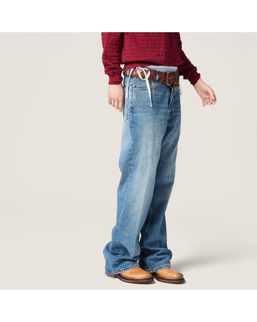 Miu Miu Blue Washed Denim Jeans