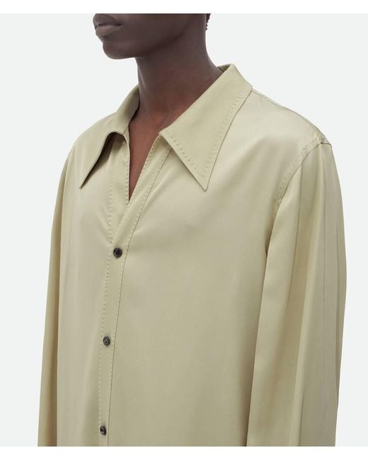 Bottega Veneta Green Long-Sleeved Button-Up Shirt for men