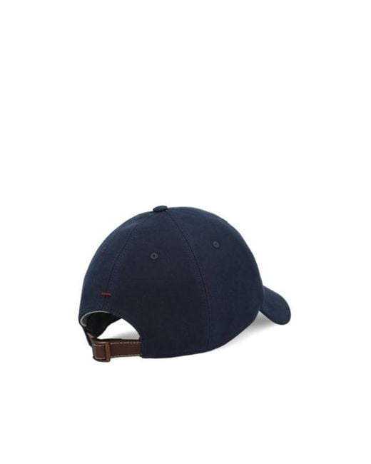 Brunello Cucinelli Blue Logo Embroidered Baseball Hat for men