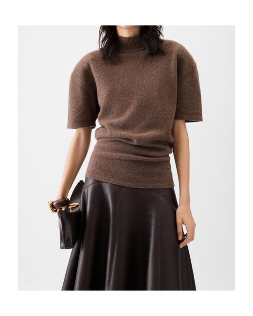 Jacquemus Brown High Neck Knitted Top