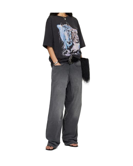 Lu'u Dan Gray Year Of The Horse Series Crew Neck Oversized T-Shirt for men