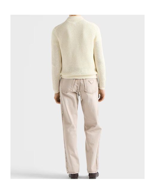 Prada Natural Linen And Cotton Cardigan for men
