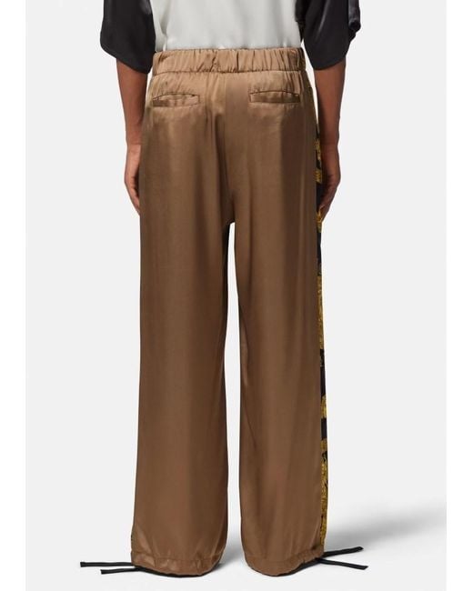 Versace Brown Baroque Printed Drawstring Pants for men