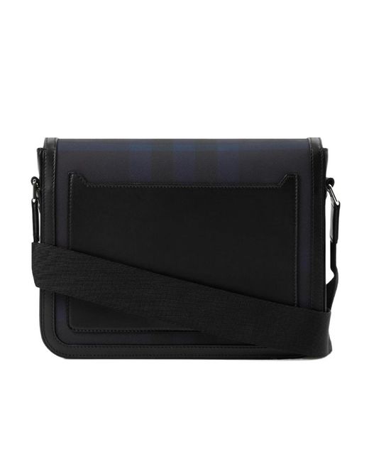Burberry Blue Alfred Check-Print Messenger Bag for men