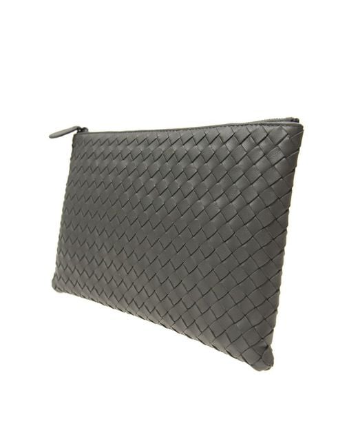 Bottega Veneta Gray Knitted Clutch