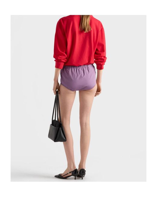 Prada Purple Poplin Shorts