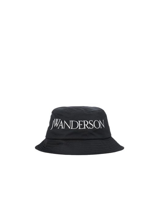 J.W. Anderson Black Jw Anderson Logo Embroidered Bucket Hat for men