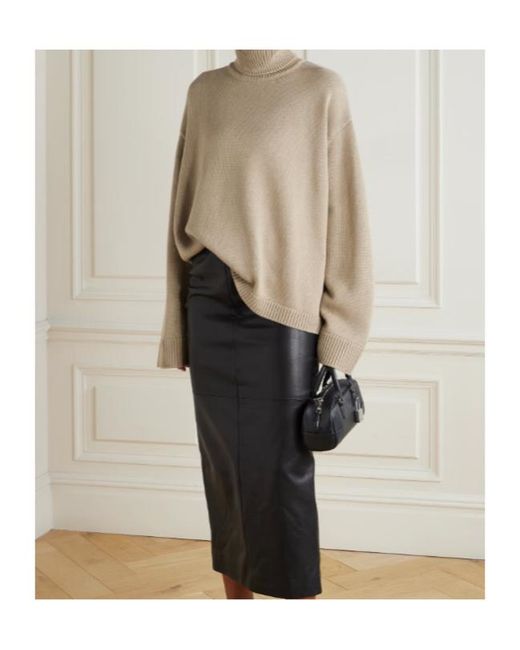 Frankie Shop Natural Rhea Turtleneck Sweater