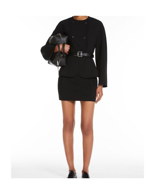 Max Mara Black Double-Breasted Long-Sleeved Jacket