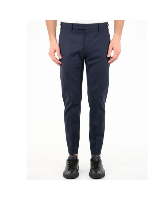 PT01 Blue Pt Torino Dieci Stretch Trousers for men