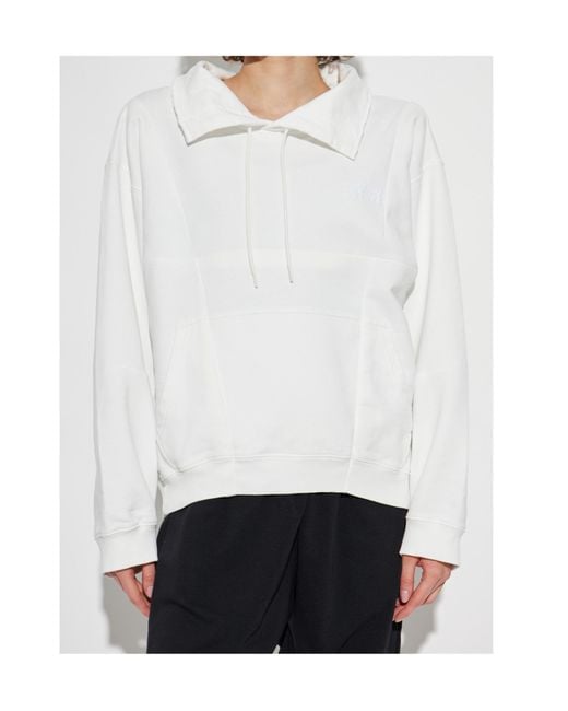 MM6 by Maison Margiela White Drawstring Sweatshirt
