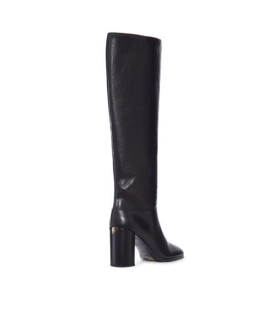 Prada Black Round-Toe Tall Boots