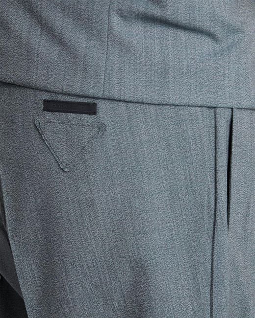 Prada Gray Tailored Straight-Leg Pants for men