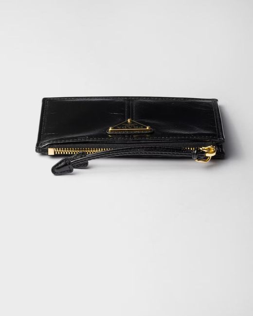 Prada Black Zip-Around Card Holder Wallet