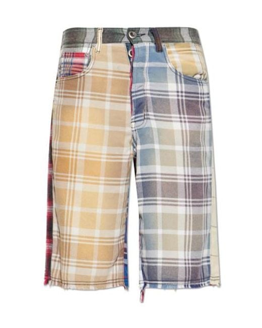 GALLERY DEPT. Blue Check Shorts for men
