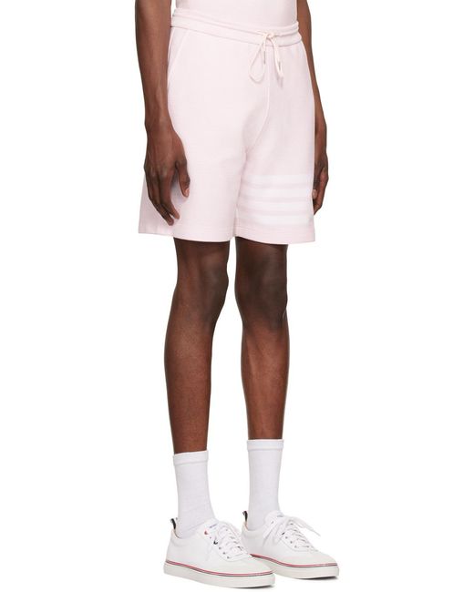 Thom Browne Pink Ottoman -Bar Track Shorts for men