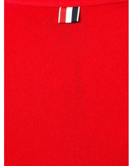 Thom Browne Red Long-Sleeved Sweater for men