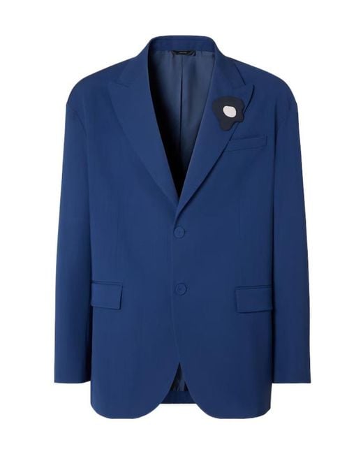 Fendi Blue Single-Breasted Tailored Blazer for men