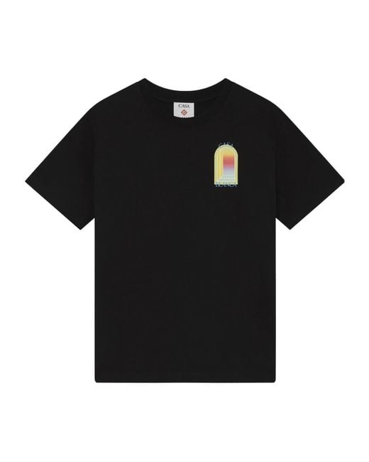 Casablanca Black Logo Printed Crewneck T-Shirt for men