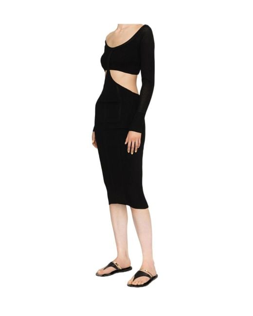 Philosophy Di Lorenzo Serafini Black Cut-Out Detail Knit Dress