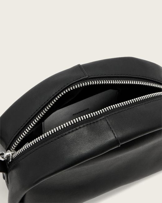 AllSaints Black Zippered Shoulder Bag