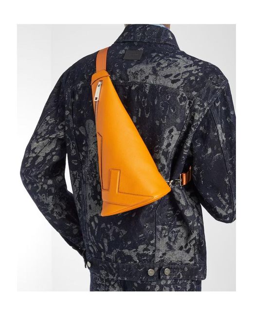 Fendi Orange Roma Leather Cono Small for men