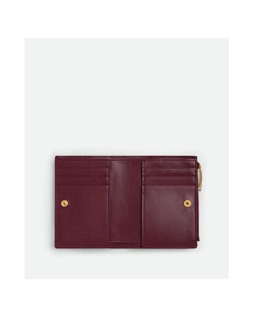 Bottega Veneta Purple Intrecciato Small Bi-Fold Wallet