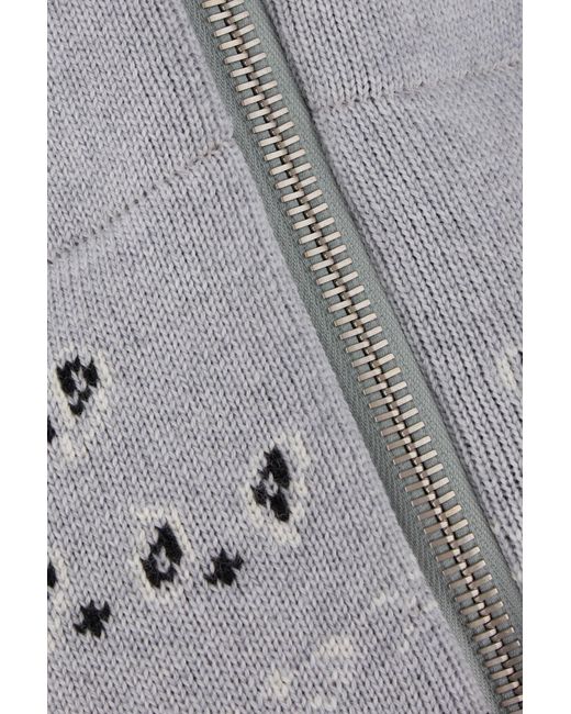 Alanui Gray Bandana Printed Zip-Up Jacket