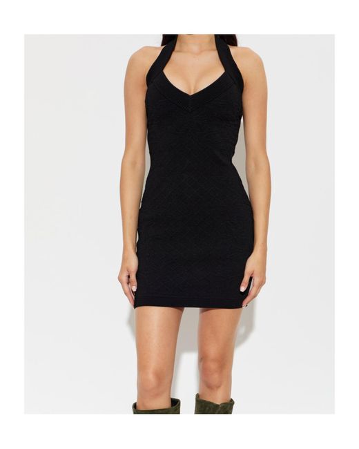 Balmain Black Halter Neck Dress