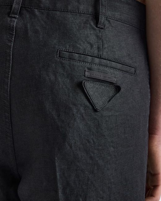 Prada Black Linen Pants for men
