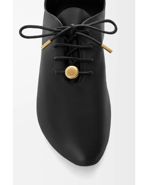 Loewe Black Pebble Soft Lace-Up Shoes