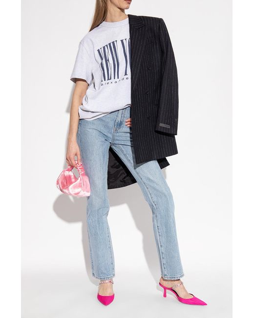 Alexander Wang Pink Delphine 65Mm Embellished Mules