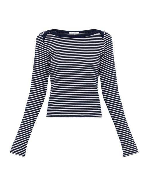 Rag & Bone Blue Long-Sleeved Striped Top